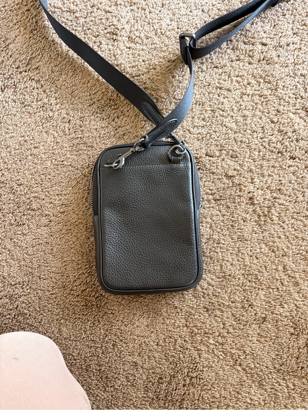 Coach Black Pebbled Leather Messenger Crossbody - Picture 1 of 3
